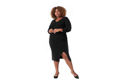 Universal Standard Rita Ribbed Sweater Dress With Pockets, curves, curves, and more curves