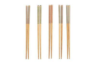 Crate & Barrel Striped Bamboo Chopstick, Set of 5 Pairs, our favorite everyday chopsticks
