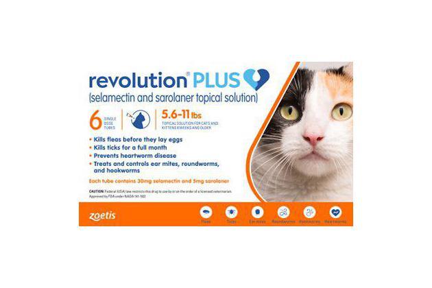 Revolution Plus for Cats (5.6 to 11 pounds), kills more pests in cats