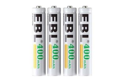 EBL NiMH AAAA 400 mAh, the best rechargeable aaaa batteries