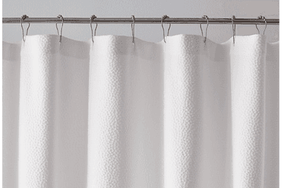 Crate & Barrel Pebble Matelassé White Shower Curtain, a luxurious option