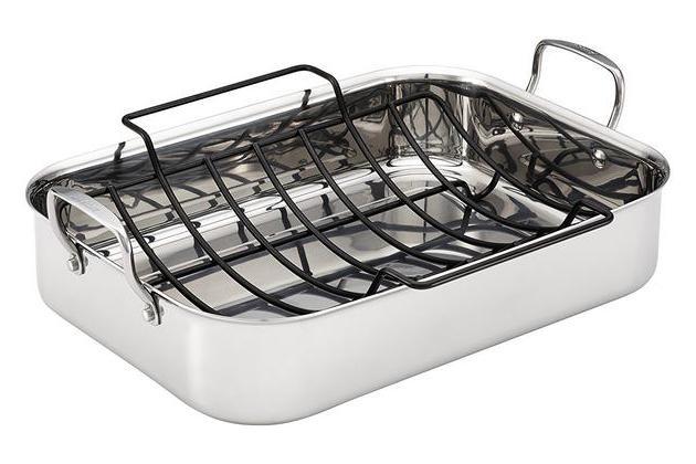 Anolon Tri-ply Clad Roaster with Nonstick Rack, a good roaster