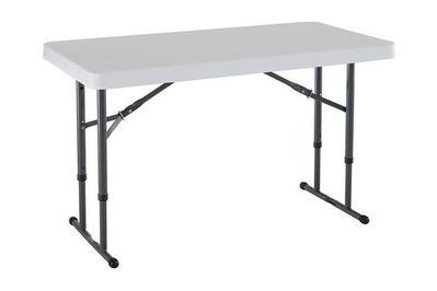 Lifetime 80160 Commercial Height Adjustable Folding Utility Table, a smaller, adjustable option