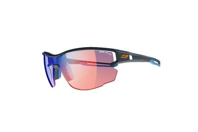 Julbo Aero with Zebra Light Red Lens, a shield-style spec with rx to fit more face shapes