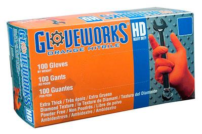 Ammex GWON Gloveworks Orange Nitrile Glove, our pick