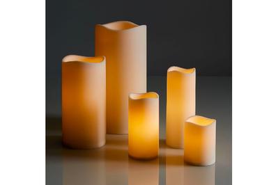 West Elm Indoor/Outdoor Flickering Flameless Pillar Candle, a cozy, fire-free candle
