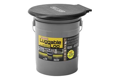 Reliance Luggable Loo Portable Toilet, a bucket with a toilet seat