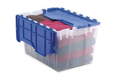 Akro-Mils KeepBox Attached Lid Container, an easy-access bin