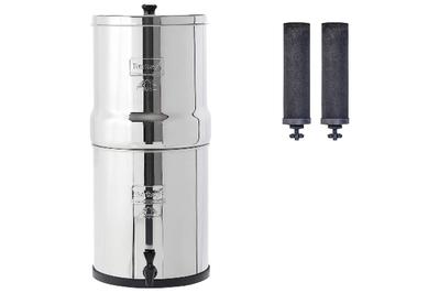 Big Berkey with Black Berkey Filters, large, pricey, and lacks nsf/ansi certification