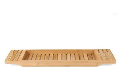 Mind Reader Bamboo Bathtub Caddy Tray, a simple, fixed wooden tray