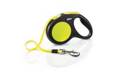 Flexi New Neon Retractable Tape Dog Leash, a high-quality, safety-oriented leash