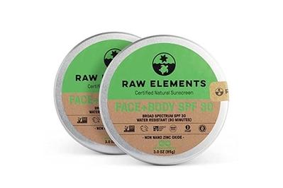 Raw Elements Face + Body SPF 30, reef-safe and easy to recycle