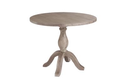 Cost Plus World Market Round Weathered Gray Wood Jozy Drop Leaf Table, a good drop-leaf round table