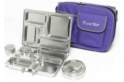 PlanetBox Rover Stainless Steel Lunchbox, a heavy-duty, buy-it-for-life bento-style lunch box