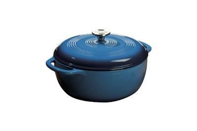 Lodge 6-Quart Enameled Cast Iron Dutch Oven, a large, deep pot for stovetop frying