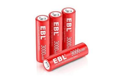 EBL Li-ion AA 3,000 mWh (2,000 mAh), the best lithium rechargeable aa batteries