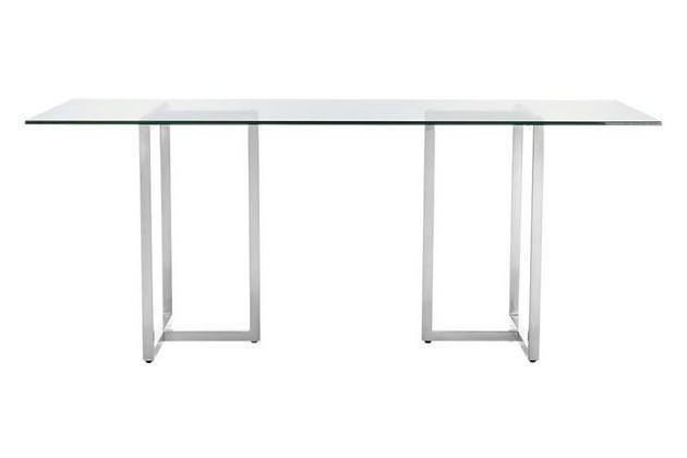CB2 Silverado Chrome 80″ Rectangular Dining Table, a good table for light visual impact